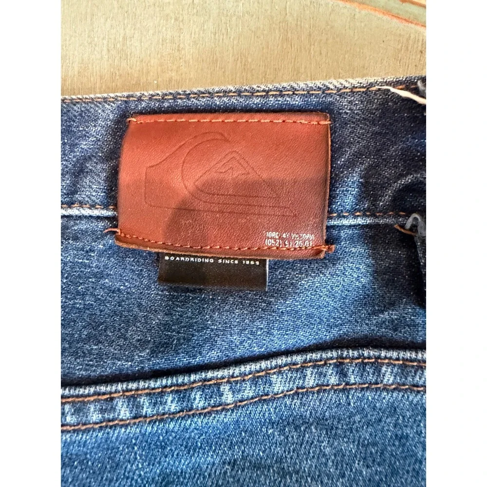 Quiksilver Mens Straight Fit Jeans Blue Denim Medium Wash 34x32 (Measures 34x30)